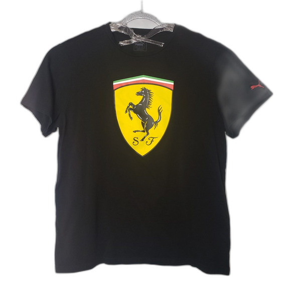 PUMA Scuderia Ferrari Big Shield Logo Black T Shirt Mens Size XXL - Picture 8 of 8